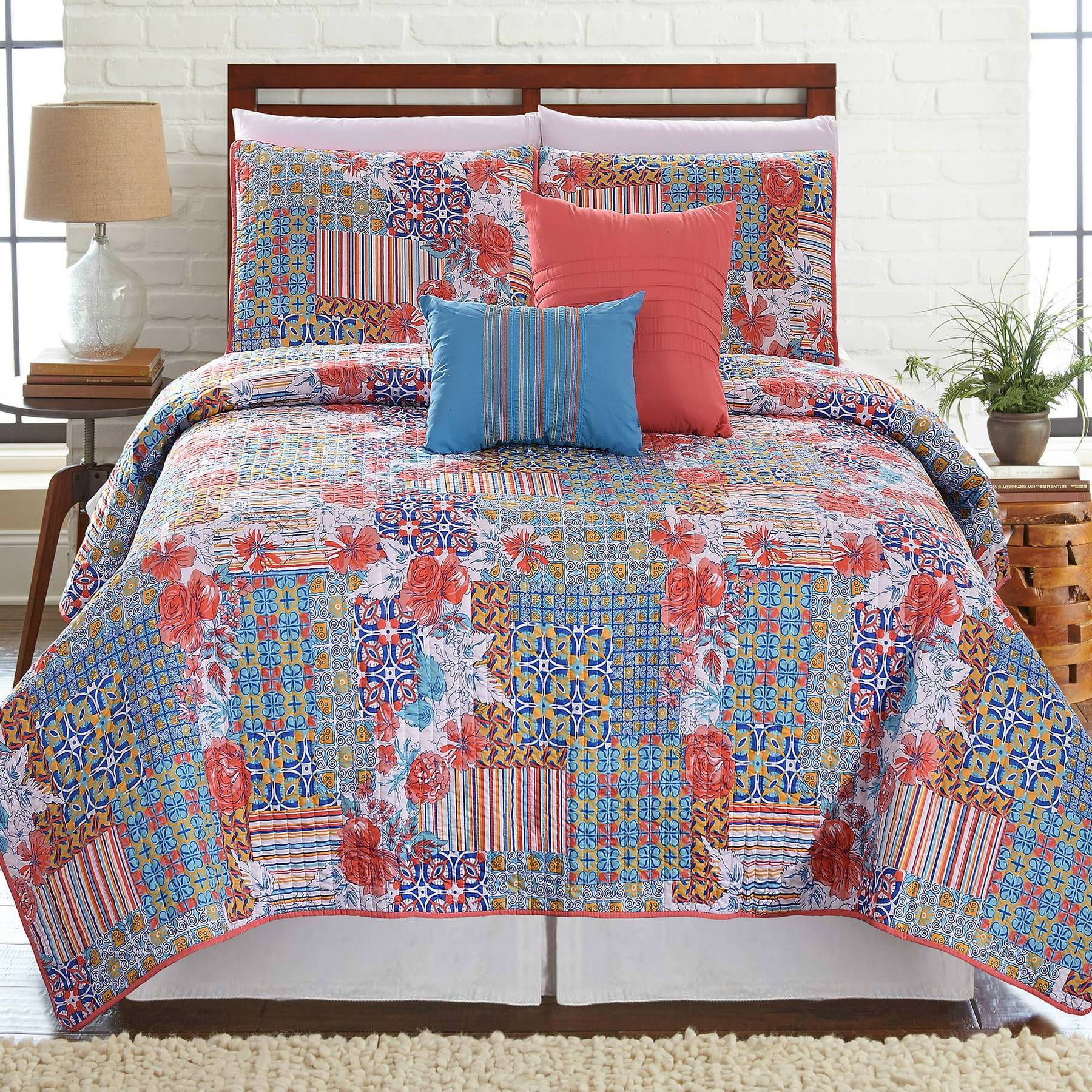 5 Piece Printed Reversible Quilt Set Bellanova