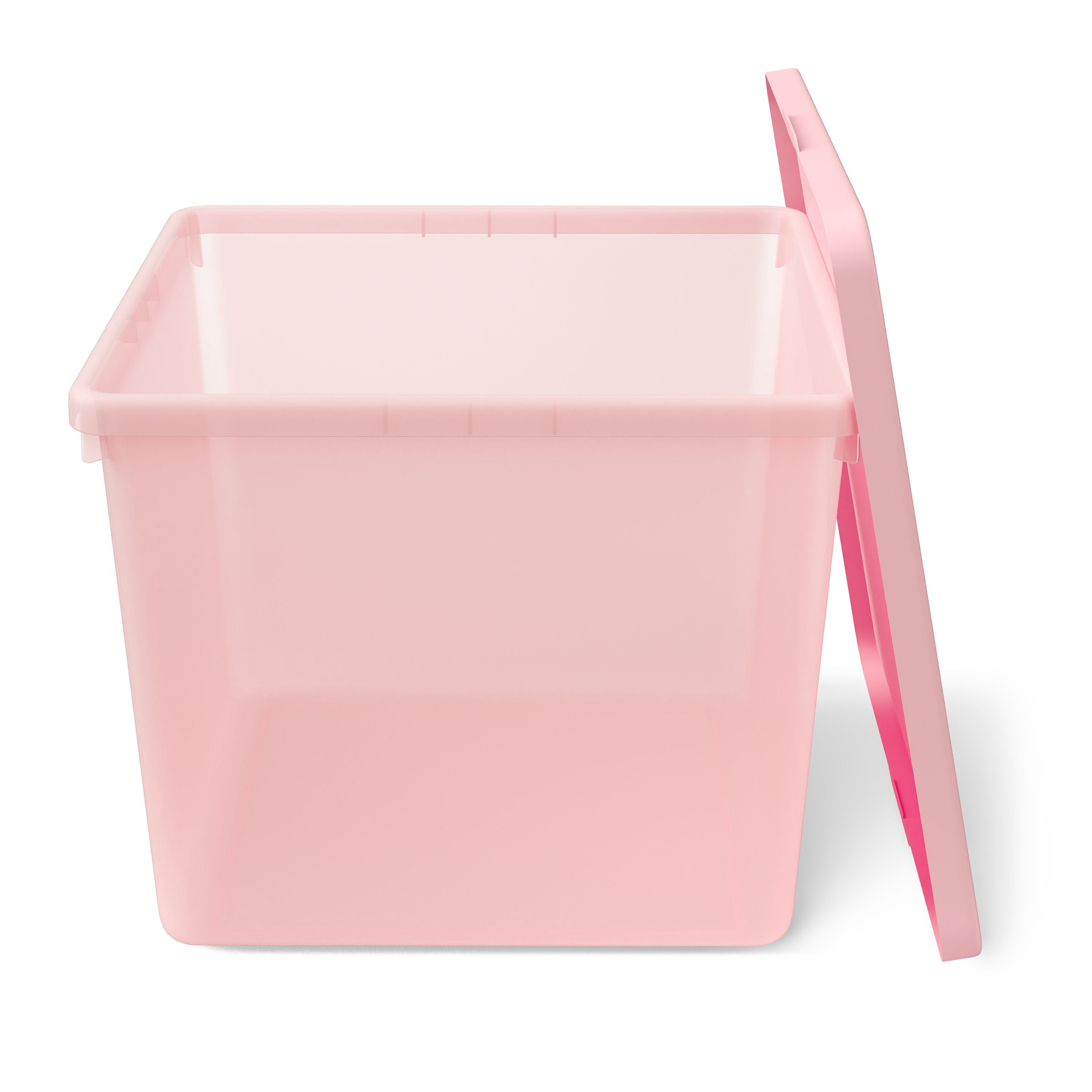 Mainstays Kids Pink Large Plastic Storage Bin with Lid