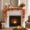 thumbnail image 4 of MMJ 5.74FT Thanksgiving Garland with Maple Leaves, Flexible Artificial Garland for Mantel Window Stair Rail Thanksgiving Decor, 4 of 6