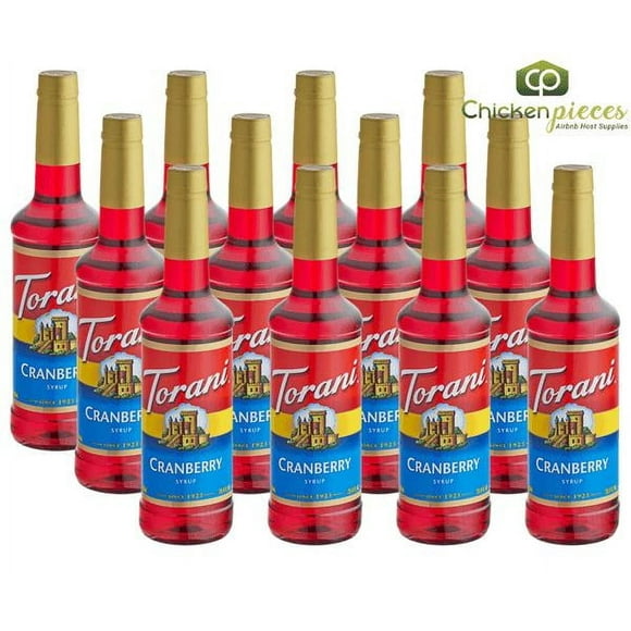 Torani Original Cranberry Flavoring Syrup – Tart Autumn Botanical Profile & Vibrant Crimson Aesthetics, 750 mL (25.36 oz) Shatterproof PET Plastic Bottle