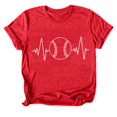 thumbnail image 5 of adviicd Hauts à Manches Courtes pour Femmes T-Shirts à Manches Courtes Col Rond Déchiré Découpé Été Décontracté Basique Rouge,P, 5 of 5