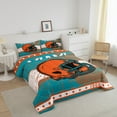 thumbnail image 3 of Erosebridal Football Helmet Print Bedding King Comforter Set, Sports Theme Down Comforter , Miami, Blue Orange, 3pcs, Ultra Soft, 3 of 7