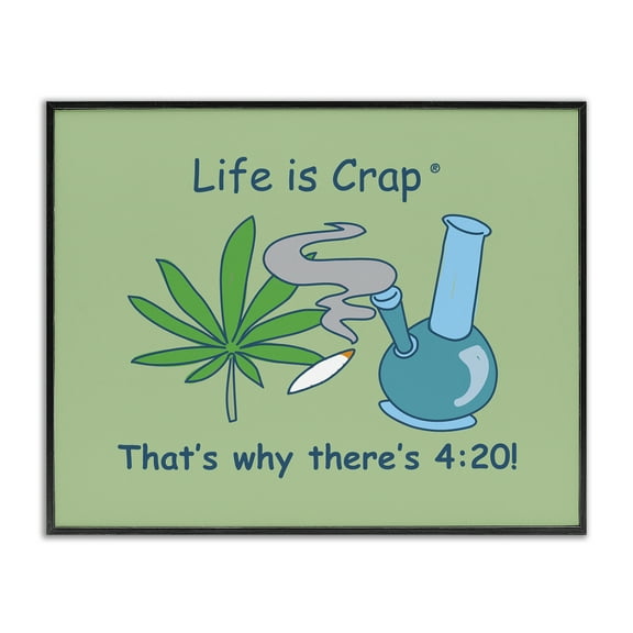 Stupell Industries Funny That's Why 420 Novelty & Humor Painting Black Framed Art Print Wall Art, 14 x 11