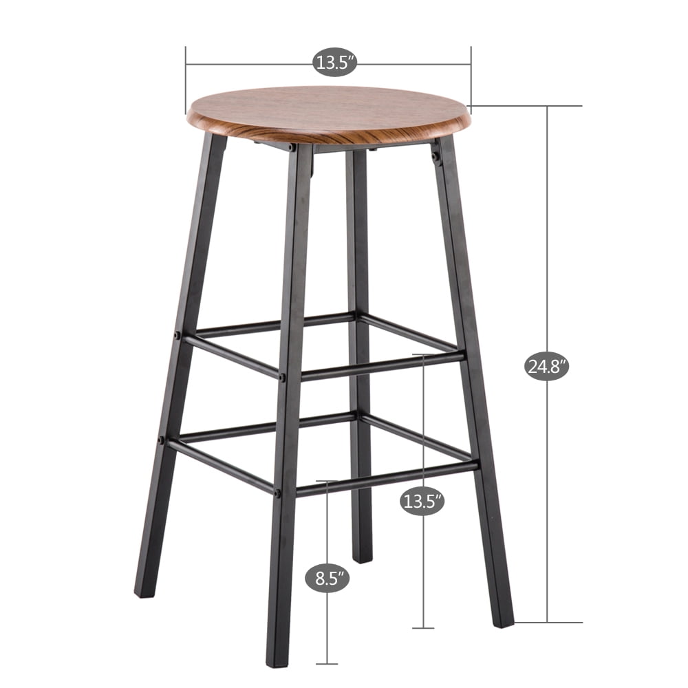 Kepooman Wood Grain Bar Table and Round Bar Stool, Light Brown (One Table And Two Stools) Kepooman Wood Grain Bar Table and Round Bar Stool, Light Brown (One Table And Two Stools)