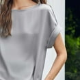 thumbnail image 5 of Gray Summer Outfits for Women 2024, Polyester Womens Short Sleeve Tunic Tops, Short Sleeve Country Concert Tops, Womens Shirts Dressy Casual, Womens Flowy Tops, Weekend Casual Blouses for Women, 5 of 6