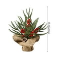 thumbnail image 3 of Oioii Mini Christmas Tree With Red Berry Pines Cones and Burlaps Base for Xmas Holiday Decorations Indoor Home Kitchen Dining Table, 3 of 6