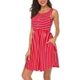thumbnail image 4 of Aoujea Fairy Dress Woman Summer Stripe Sleeveless Skirt Casual Sexy Button Women's Short Dress Sleeveless Dresses for Women 20$ & Under Dress, 4 of 9