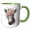 Green/White, variant on 3drose, Floral Zebra Face Illustration, 11oz Mug