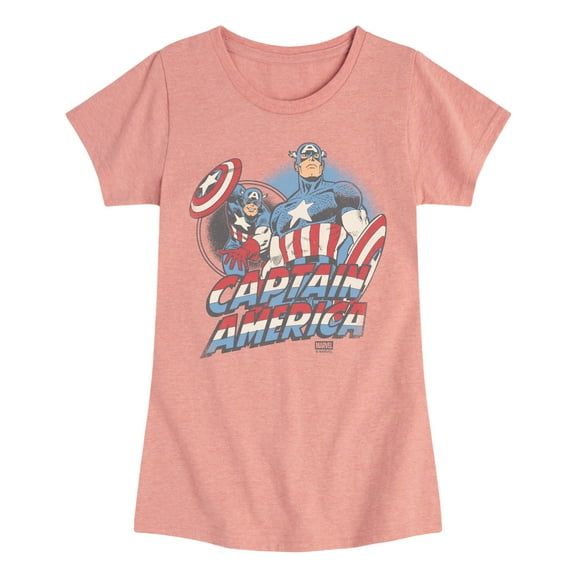 Marvel - Captain America Pastel Super Hero - Toddler Girls Short Sleeve T-Shirt