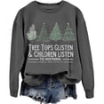 thumbnail image 4 of Clothing 2025 Delayuji Womens Oversized Sweatshirt Christmas Trees Sweatshirt Womens Funny Tree Camping Sweatshirt Casual Fall Pullover Tops Christmas Sweatshirt for Women Gray L, 4 of 4