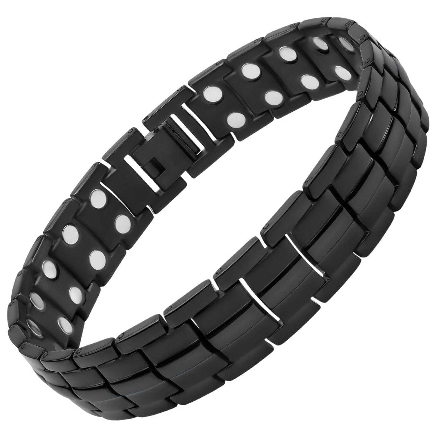 MagnetRX® Ultra Strength Magnetic Bracelet - Magnetic Bracelets for Men - Adjustable Length with Sizing Tool (Black)