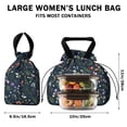 thumbnail image 5 of Pioneer Flower Floral Print Pattern Drawstring Lunch Bag Women - Drawstring Lunch Bag Insulated for Work Office - Stain-Resistant Large Lunchbags for Women with Multi-Pockets, 5 of 6