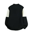 thumbnail image 4 of FRSASU Mens Color Blocked Warm Sweater Casual Crew Neck Elastic Pullover Textured Knit Sweaters Black, 4 of 4