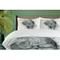thumbnail image 4 of Ambesonne White Duvet Cover Sets, Smoky Skull Grungy Art, 2-King, Grey White, 4 of 7
