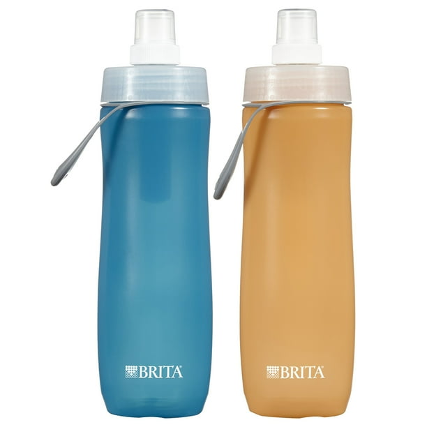 Brita Sport Water Bottle with 2 Filters 20 oz BPA Free Twin Pack