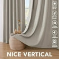 thumbnail image 6 of Linen Blackout Curtains 45 Inches Long 100% Absolutely Blackout Thermal Insulated Textured Linen Look Curtain Draperies Anti-Rust Grommet, Energy Saving with White Liner, 2 Panels, Stone, 6 of 7