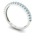 thumbnail image 2 of 0.285 ctw Wedding Band for Women - 18K White Gold Natural Aquamarine Stackable Eternity Ring, 2 of 6