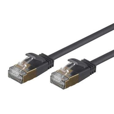 Monoprice SlimRun Cat6A Ethernet Patch Cable - Network Internet Cord - RJ45, Stranded, STP, Pure Bare Copper Wire, 36AWG, 3ft, Black