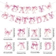 thumbnail image 3 of Gmogad Happy Birthday Pennant Banner with 15 Pink Bows, DIY Party Decor for Girls, Women, Baby Shower, Bridal Shower, Classroom Celebration, Photo Backdrop, 3 of 6