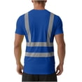 thumbnail image 5 of Baeitkot Men's Single Pocket Reflective Strip Round Neck Short Sleeved Breathable Casual Loose Tops, 5 of 8