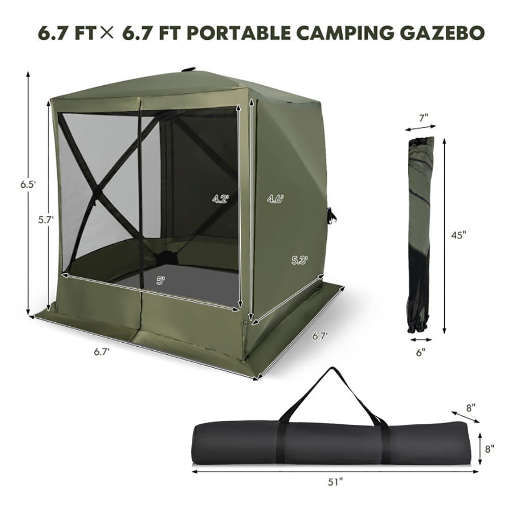 Aimee Lii 6.7 x 6.7 Feet Pop Up Gazebo with Netting and Carry Bag, Canopy Gazebo for Party Camping BBQ Events, Green Aimee Lii 6.7 x 6.7 Feet Pop Up Gazebo with Netting and Carry Bag, Canopy Gazebo for Party Camping BBQ Events, Green