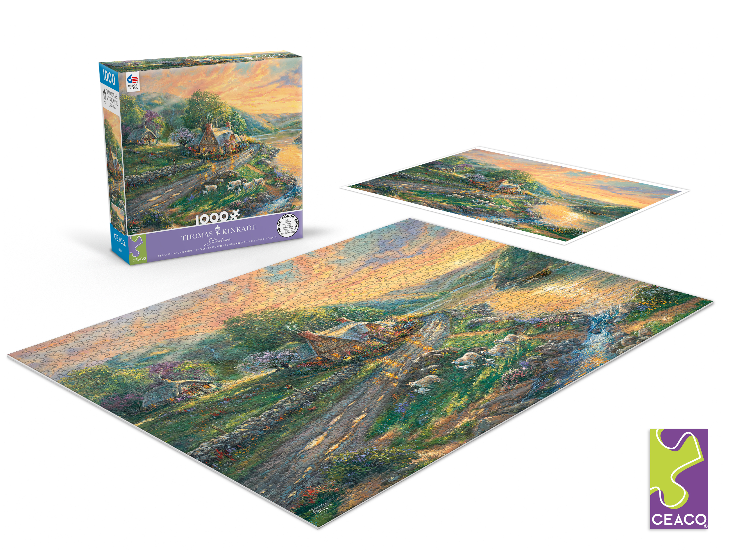 Ceaco - Thomas Kinkade - Daybreak at the Emerald Valley - 1000 Piece Jigsaw Puzzle