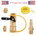 KingFurt 1/4" Propane Hose Adapter RV Quickconnect Fittings BBQ Grill Adapter Kit 5 Pcs