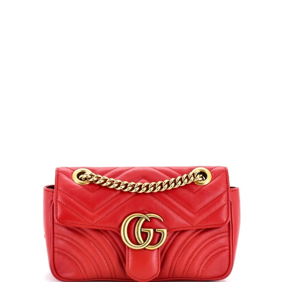 Pre-Owned GG Marmont Flap Bag Matelasse Leather Mini By Rebag