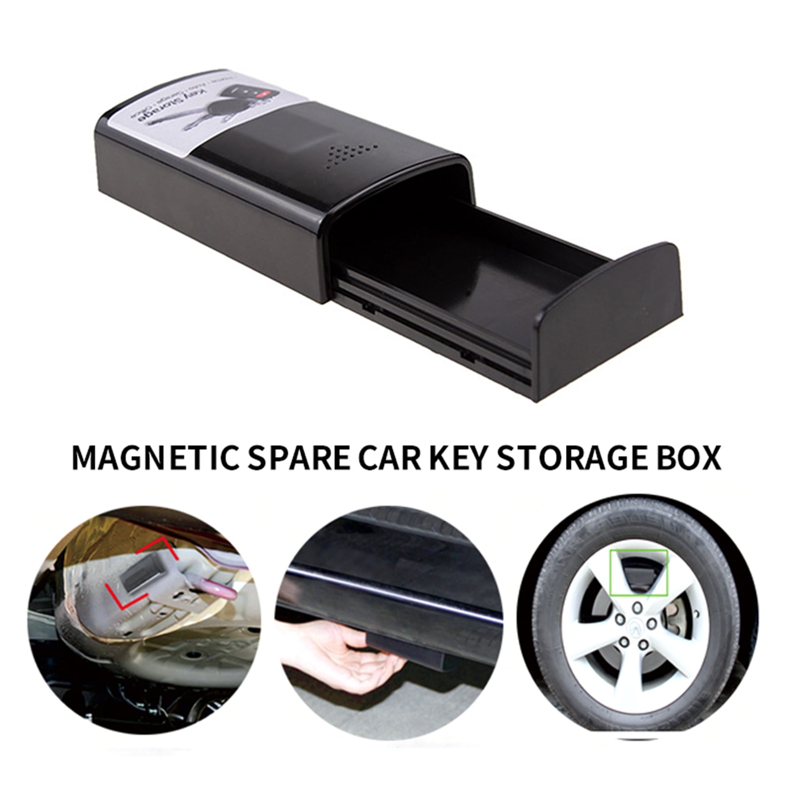Under-Car Magnetic Key Holder – 4 Neodymium Magnets – Waterproof Hidden Box For Emergency Keys