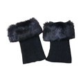thumbnail image 2 of Christmas Fall Stocking Stuffers for Women Black Boot Socks Pairs Warmers Womens Winter Cuffs Topper Leg 2 Plush Knit, 2 of 5