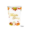 thumbnail image 2 of 10 Pcs Thanksgiving Disposable Paper Cups, Pumpkin Maple Leaf Printed Fall Table Drinkware for Holiday Dinner Party Gathering Festive Table Decor, 2 of 6