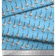 thumbnail image 2 of Soimoi Rayon Fabric Notes & Guitar Musical Instrument Print Sewing Fabric Yard 42 Inch Wide, 2 of 3