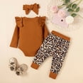 thumbnail image 4 of IROINNID Toddler Girl's Ruffle Long Sleeve Tops Cute Print Long Pants Outfit Bow Set, 4 of 9