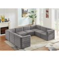 thumbnail image 2 of Meridian Furniture Quincy Sectionnel Modulaire en Velours Gris, 2 of 14