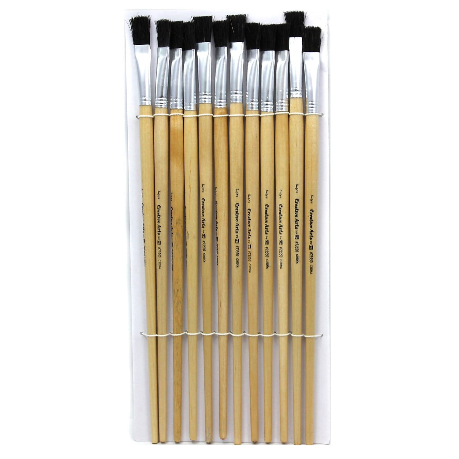 Charles Leonard Flat Easel Brushes, 0.5", Bristle, 12 Per Pack, 3 Packs