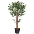 thumbnail image 2 of Northlight Artificial Olive Tree with Foliage In a Black Pot - 40", 2 of 8