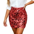 thumbnail image 4 of Ediodpoh Carnival Sequin Skirt for Women Stage Performance Glitter Mini Skirt for Party Nightclub Show Mini Skirts for Women Red L, 4 of 6
