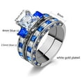 thumbnail image 2 of Matching Ring Couple Rings White Gold Plated 3CT CZ Women Wedding Ring Sets Female Ring, 2 of 7
