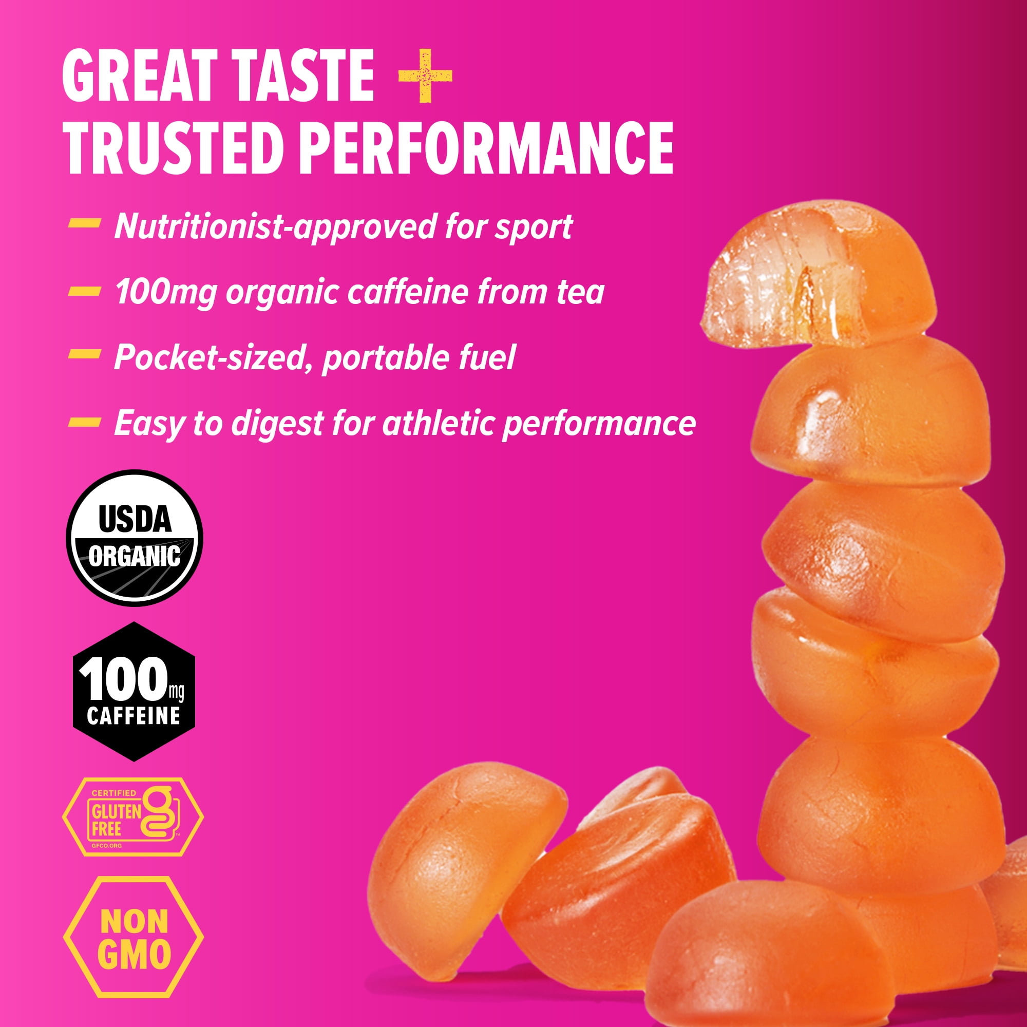 Honey Stinger Organic High Caffeinated Energy Chews, Tropical Twist, 12 Count