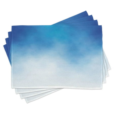 

Ambesonne Blue Place Mats Set of 4 White Cloud in Clear Sky Standard Size Blue White