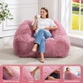 thumbnail image 5 of Hobestluk Oversized Bean Bag Chair for Adults with Filler, Large Cozy Reading Chair, Comfortable Lounge Chair for Living Room and Bedroom (Pink Plush), 5 of 8