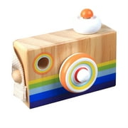 TureClos Children Kids Developing Intelligence Magic Wooden Rainbow Toy Camera with Hanging Straps