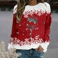 thumbnail image 4 of Long Sleeve Shirts for Women Womens Christmas Shirts Long Sleeve Casual Pullover Crew Neck Fall Tops Buffalo Plaid Fashion Sweatshirts Xmas Tee Blusas de Mujer Elegantes, 4 of 4