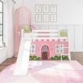 thumbnail image 2 of Low Loft With Easy Slide & Light Pink & White Farmhouse Curtain, White, 2 of 10