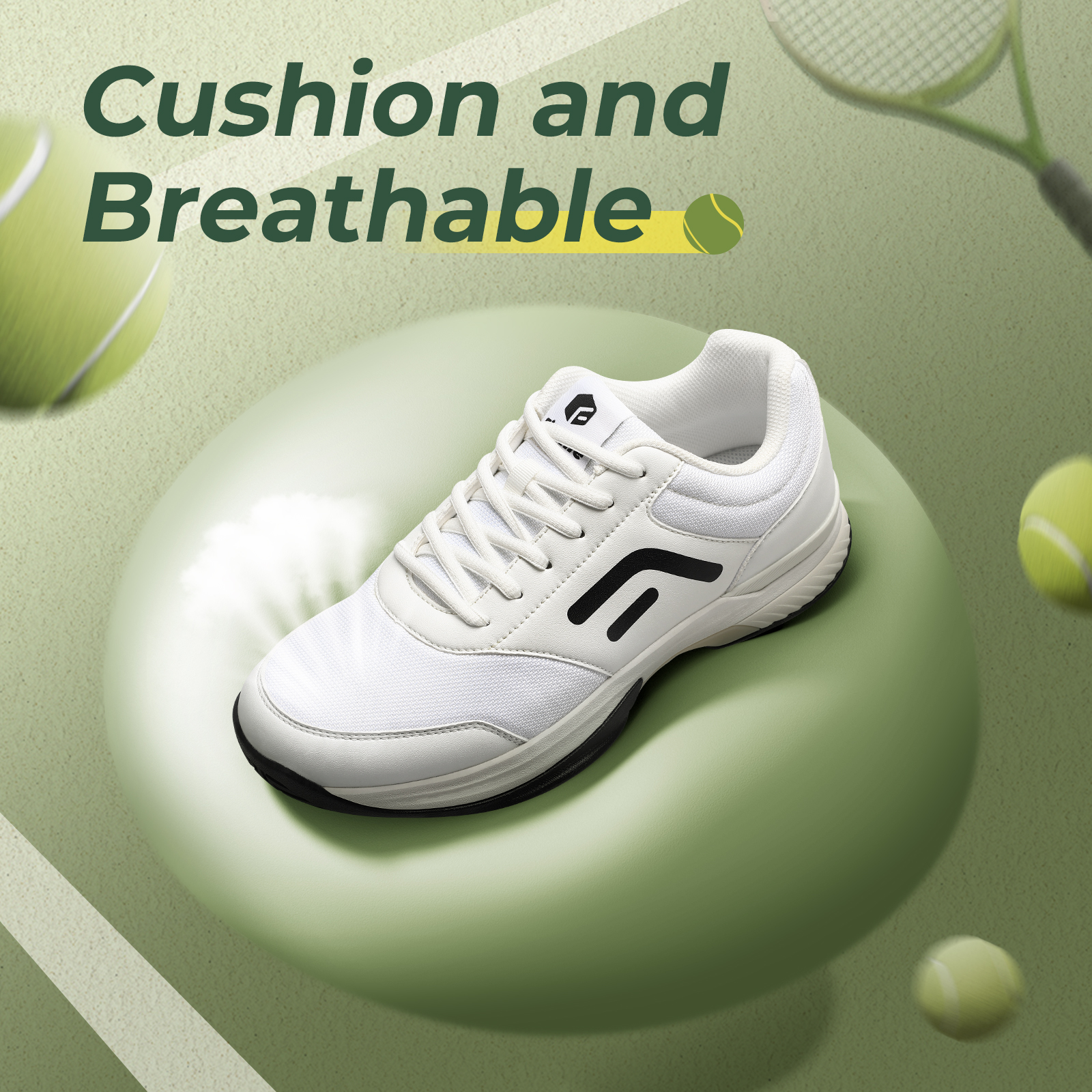 FitVille Wide Pickleball Shoes Men's All Court Tennis Shoes For Plantar Fasciitis