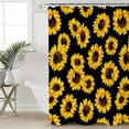 thumbnail image 4 of Modern Beautiful Sunflower Shower Curtain Black Background 3D Printed Waterproof Durable Polyester Cloth Add Vibrant Nature to Your Bathroom Decor Ideal for a Bright and Cheerful Bath Space (36"x72), 4 of 6