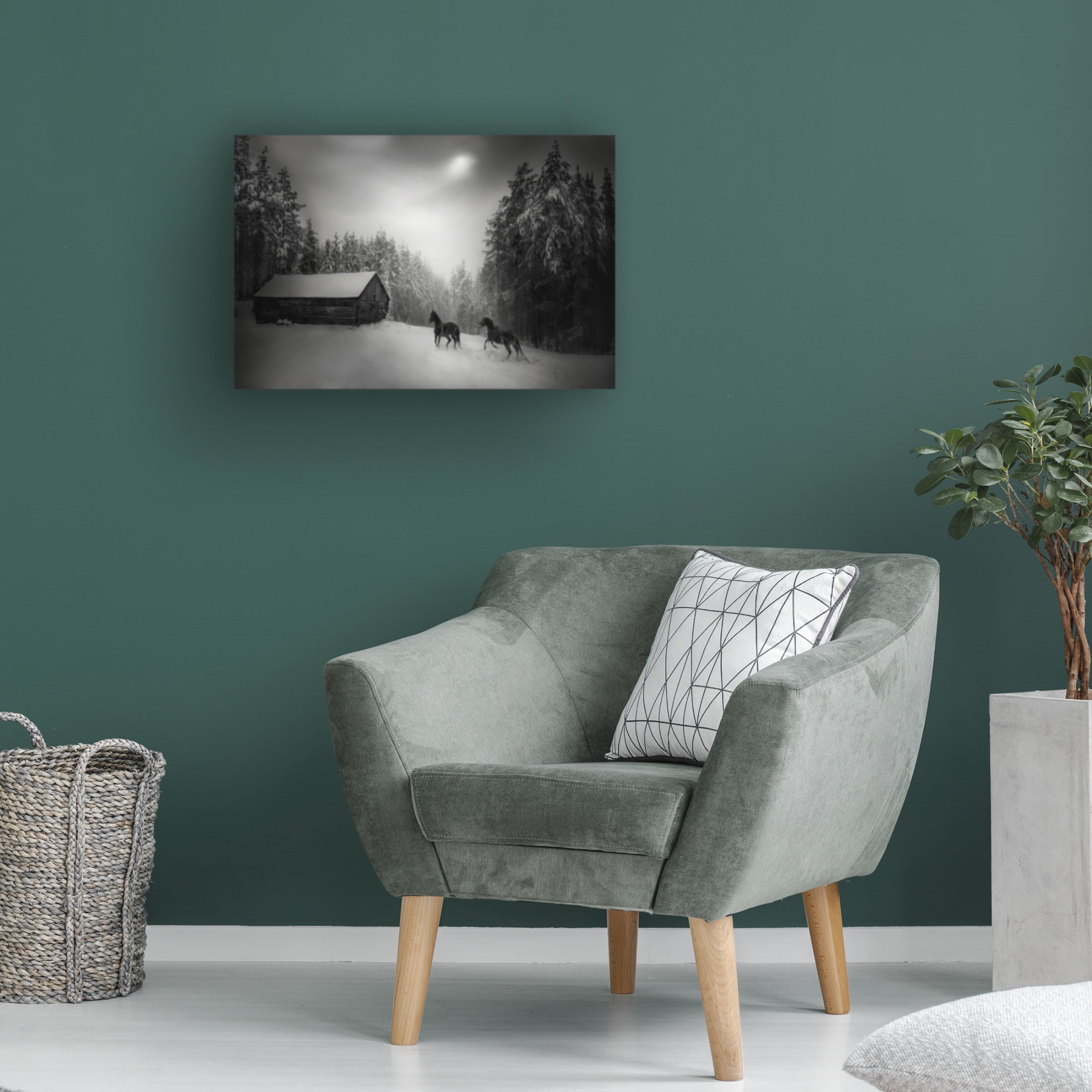 Canvas Wall Art - Todor Tanev 'Paddock Horses' Wall Art for Living Room, Bedroom, or Office D?cor by Trademark Fine Art - 24 x 16 Inches