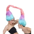 thumbnail image 5 of Women's Multicolor Twin Troll Wig for Adult, 60s Retro Rainbow Style Halloween Cosplay Costume, 5 of 14