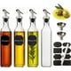 thumbnail image 1 of Dispensador de Aceite Vidrio 500ml Pack 4 Boquilla Anti Goteo Embudo Acero Etiquetas para Cocina Vinagre Líquidos, 1 of 5
