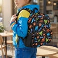 thumbnail image 2 of KUIFORTI Orange Dinosaur Toddler Backpack Boys Girls Kids School Bag with Multiple Organizer Pockets Adjustable Straps for Preschool Kindergarten Back to School Gifts, 2 of 7